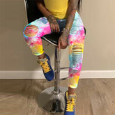 Stay Vibin' Tie Dye Flare Jeans - Multi Color