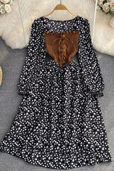 Robe chemise à manches longues style bandage gothique à imprimé floral vintage