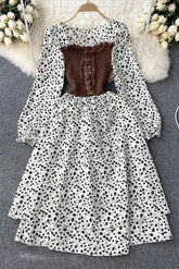 Gothic Bandage Langes Kleid Elegantes Partykleid mit Puffärmeln und elastischer Taille