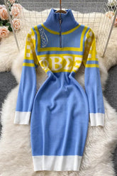 Sweater Dress Letters Print