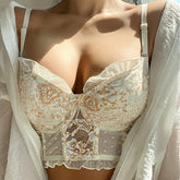 Französische Stickerei Dessous-Sets Spitze Blumenunterwäsche