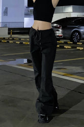 Pantalon large avec cordon de serrage à la taille et poche