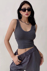 Simple Knitwear Top Strap Vest