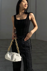 Solid Asymmetrical Hem Tank Top