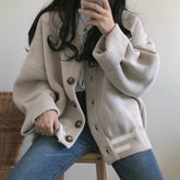 Korean Style V-Neck Loose Fit Cardigan Sweaters
