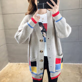 Thick Elastic Knitted Warm Cardigan Sweater