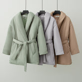 Fluffy Belted Elegant Outwear Coats