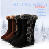 Pretty Warm Suede Ladies Snow Boots