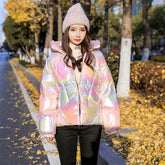 Winter Style Multi Color Glossy Puffy Coats