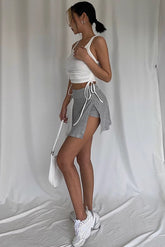 Solid High Waist Sport Shorts