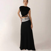 Creative backless top and long skirt suit