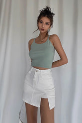 Crossover Backless Glitter Halter Tops