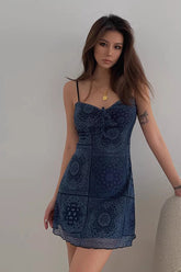 Spaghetti Straps Wrap V-Neck Bodycon Dress