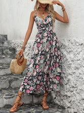French Country Style Backless Floral Print Suspender Dress