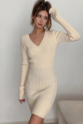 Sexy Ruched Wrap V-Neck Bodycon Dress