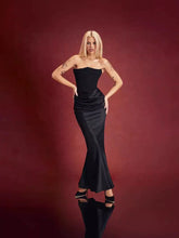 Strapless Backless Fitted Evening Gown Dress