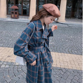 Plain British Style Over the Knee Slim Belt Loose Coat