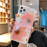 Real Dry Sunflower Phone Case For iPhone 11 12 13 14 15 Soft TPU Epoxy Clear Back Cover