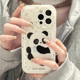 Compatible for iPhone Case Clear Cute Back Panda Lovely Case Girls Woman Girly Soft TPU Bumper Protective Silicone Slim Shockproof Case for iPhone 11 12 13 14 15
