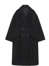 Single Breasted V-Neck Loose Style Coats