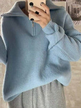 Oversize Zipper Knitted Loose Sweater