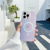 Luxuriöse Laser Aurora Magnethülle für Apple iPhone 12 13 14 15 Stärkere magnetische AnziehungskraftDoppelseitiger Anti-Fingerabdruck- und KratzschutzMilitärischer Fallschutz