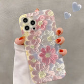 Personality Floral Printed Drop-Proof Apple Phone Liquid Silicone Cover Cases