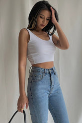 Casual Sleeveless Tight Top Solid Shirt Sexy Top