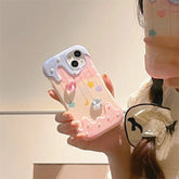 Schmelzendes Eis Farbverlauf Stern Glitzernde Schicke Hülle für iPhone 11 12 13 14 15 Rückseite Telefonabdeckung