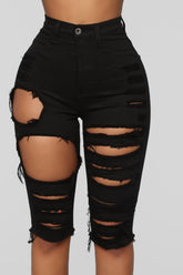 Taking The High Road Bermuda Shorts - Black