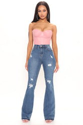 Tall Road Tripper Ripped Stretch Flare Jeans - Dark Wash