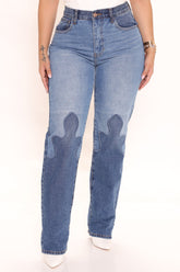 Spur Of The Moment Straight Leg Jeans - Blue/combo