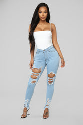 Tell Your Boy Bye Jeans - Light Blue Wash