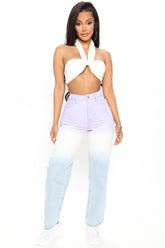 So Jaded Ombre Straight Leg Jeans - Lavendel/Kombi
