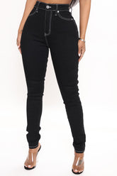 Tawnya Curvy High Rise Skinny Jeans - Black