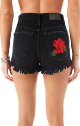 TITANIA ROSE EMBROIDERED DENIM SHORTS