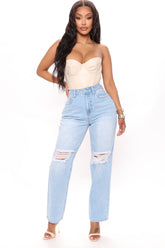 So Into You High Rise Mom Jeans - Light Blue Wash