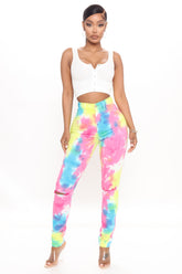 Stay Vibin' Tie Dye Skinny Jeans - Multi Color