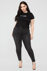 Speak Softly Skinny Jeans - Black