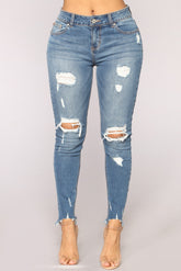 Something About You Ankle Jeans - Medium Blue Wash
