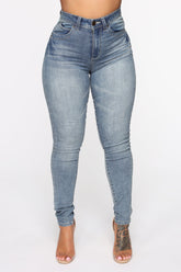 Some Type Of Way High Rise Jeans - Medium Blue Wash