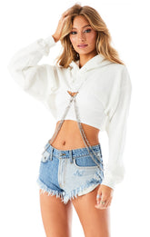 ULTRA KURZER HOODIE MIT KETTE