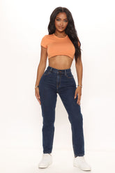 Who's Your Mama Stretch Mom Jeans - Dark Wash