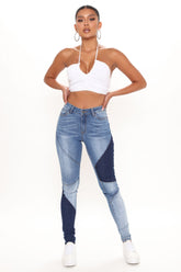 Tall Stay In Line Mid Rise Skinny Jeans - Medium Blue Wash