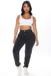 Very Special High Rise Mom Jeans - Black