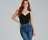 Simple And Sultry Slinky Knit Bodysuit