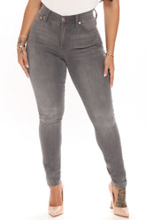 Total Smoke Show Super Stretch Skinny Jeans - Grey