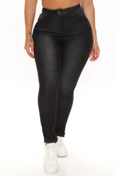 Tell Slit Like It Is Skinny Jeans - Black