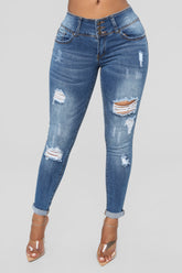 Turnin' Heads Low Rise Jeans - Medium Blue Wash