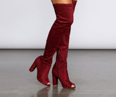 Stack Up Peep Toe Boots